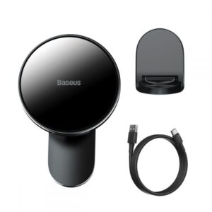 Baseus Big Energy - Uchwyt samochodowy z ładowarką indukcyjną MagSafe 15 W (czarny)