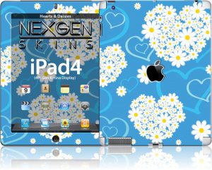 Nexgen Skins - Zestaw skórek na obudowę z efektem 3D iPad 2/3/4 (Hearts and Daisies 3D)