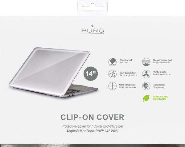 PURO Clip On - Obudowa Macbook Pro 14” 2021 (przezroczysty)