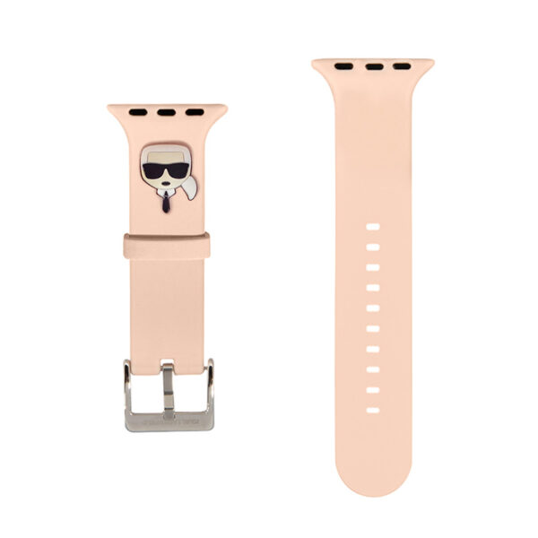 Karl Lagerfeld Silicone Karl Head – Pasek do Apple Watch 42/44/45 mm (różowy)