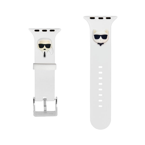 Karl Lagerfeld Silicone Karl & Choupette Heads – Pasek do Apple Watch 38/40/41 mm (biały)