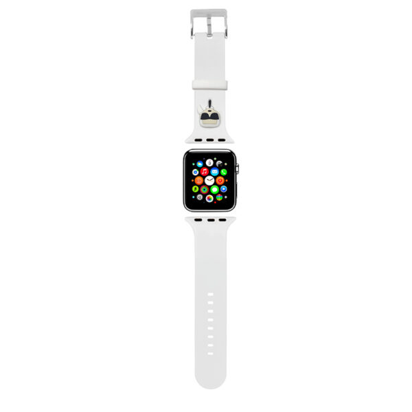 Karl Lagerfeld Silicone Karl Head – Pasek do Apple Watch 38/40/41 mm (biały)