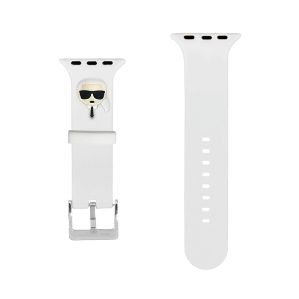 Karl Lagerfeld Silicone Karl Head – Pasek do Apple Watch 38/40/41 mm (biały)