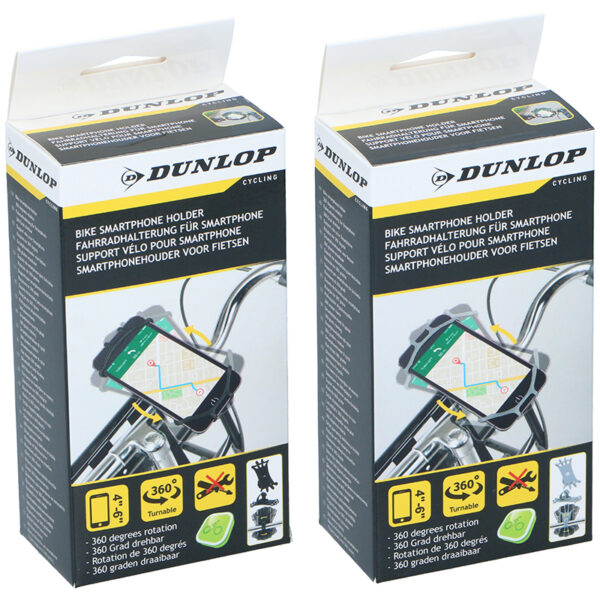 Dunlop - uchwyt rowerowy do telefonu 10-15 cm obrotowy (czarny)