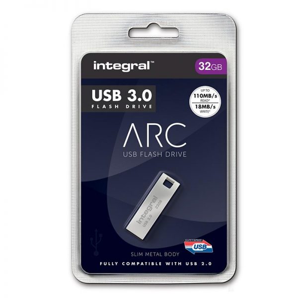 Integral ARC - Metalowy pendrive 32 GB USB 3.0 prędkość odczytu 110 MB/s