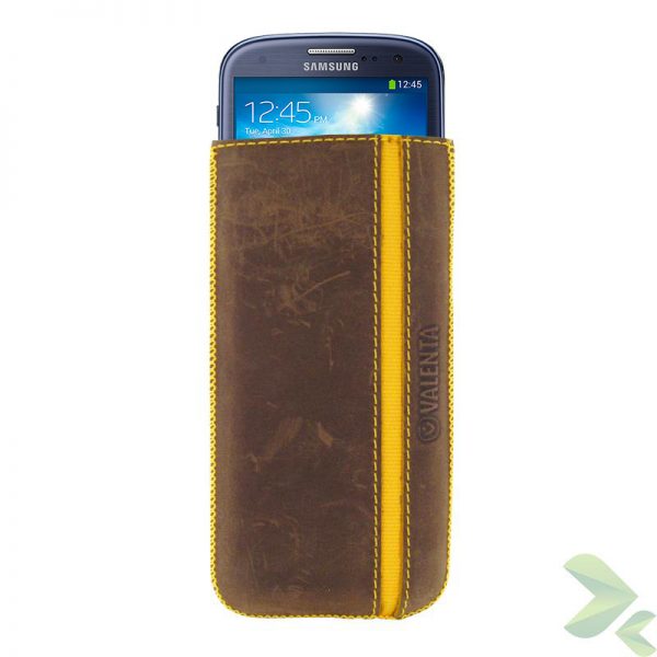 Valenta Pocket Stripe Vintage - Skórzane etui wsuwka Samsung Galaxy S4/S III