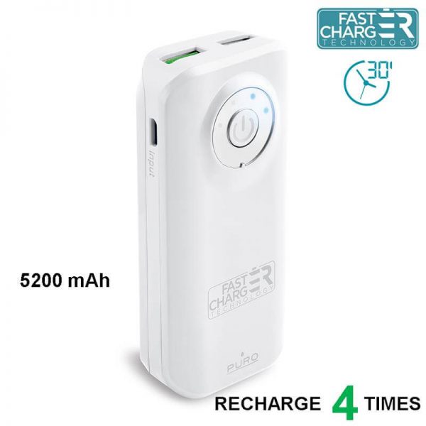 PURO Universal External Fast Charger Battery - Uniwersalny Power Bank 5200 mAh