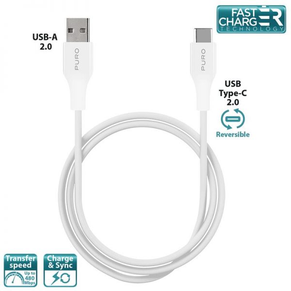 PURO Type-C Charge & Sync Cable - Kabel USB-C 2.0 na USB-A 2.0 do ładowania & synchronizacji danych