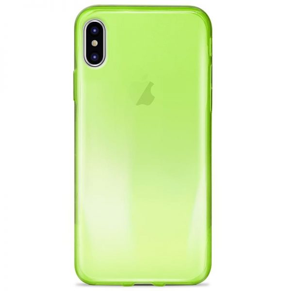 PURO 0.3 Nude - Etui iPhone Xs / X (Fluo Green)