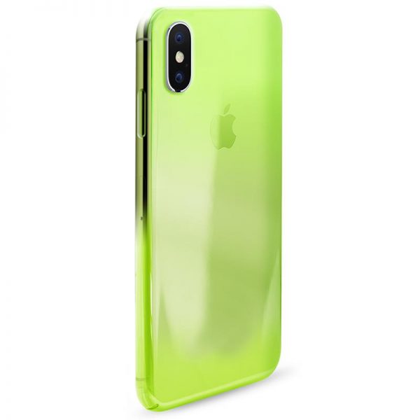 PURO 0.3 Nude - Etui iPhone Xs / X (Fluo Green)