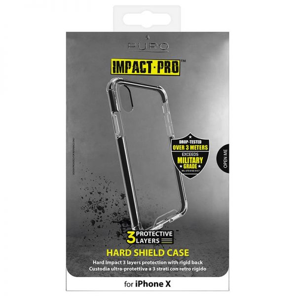 PURO Impact Pro Hard Shield - Etui iPhone Xs / X (czarny)