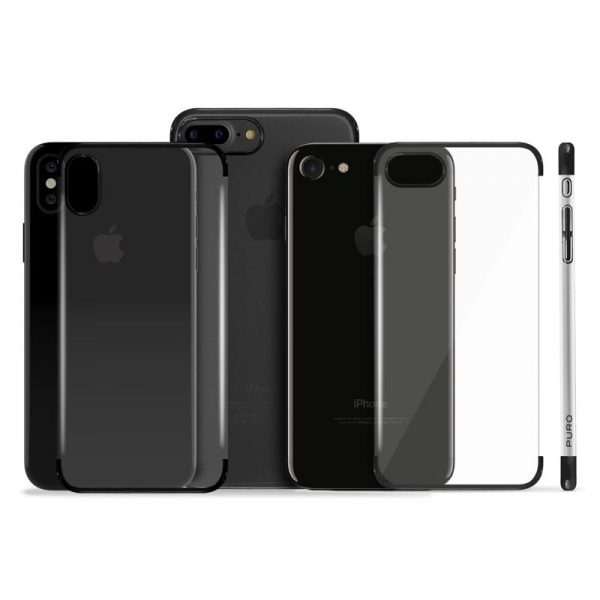 PURO Verge Crystal Cover - Etui iPhone 8 Plus / 7 Plus (czarny)
