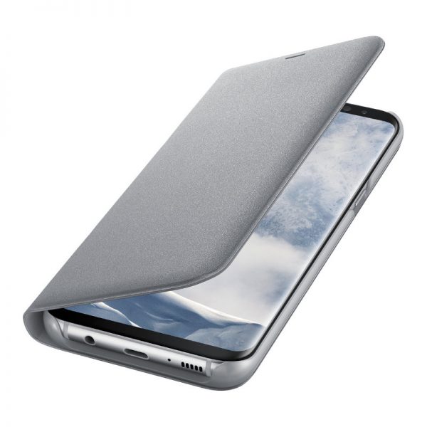 Samsung LED View Cover - Etui z klapką + kieszeń na kartę Samsung Galaxy S8+ (srebrny)