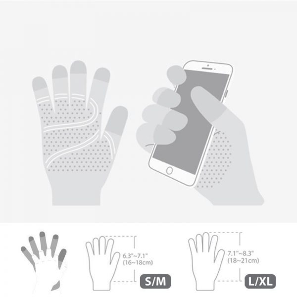 Moshi Digits - Rękawiczki dotykowe do smartfona S/M (Light Gray)