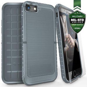 Zizo Dynite Cover - Etui iPhone 8 / 7 ze szkłem 9H na ekran (Gray)