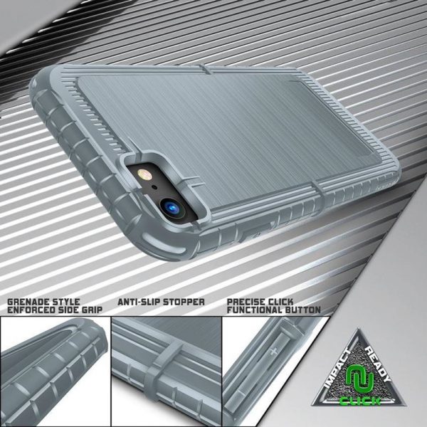 Zizo Dynite Cover - Etui iPhone 8 / 7 ze szkłem 9H na ekran (Gray)