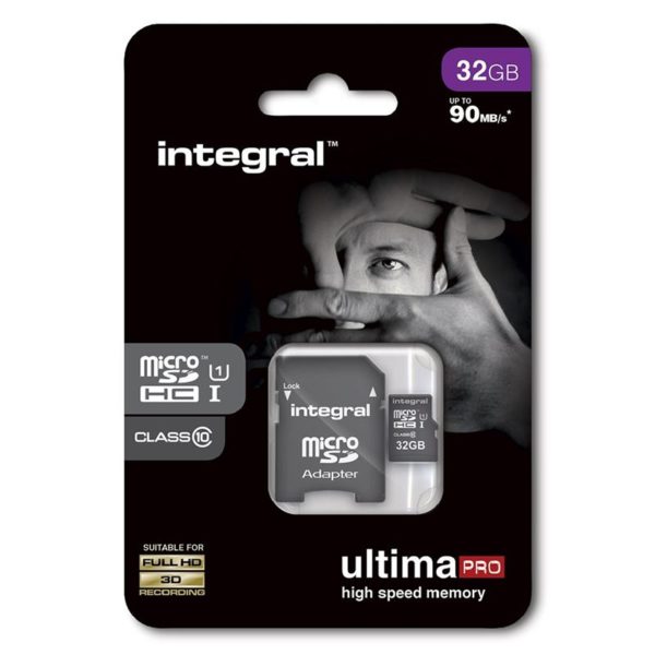 Integral UltimaPro - Karta pamięci 32GB microSDHC/XC 90MB/s Class 10 UHS-I U1 + Adapter