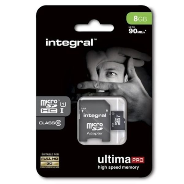 Integral UltimaPro - Karta pamięci 8GB microSDHC/XC 90MB/s Class 10 UHS-I U1 + Adapter