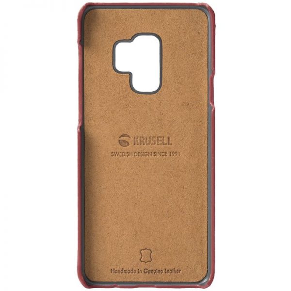 Krusell Sunne 2 Card Cover - Skórzane etui Samsung Galaxy S9 z dwoma zewnętrznymi kieszeniami na karty (Red)