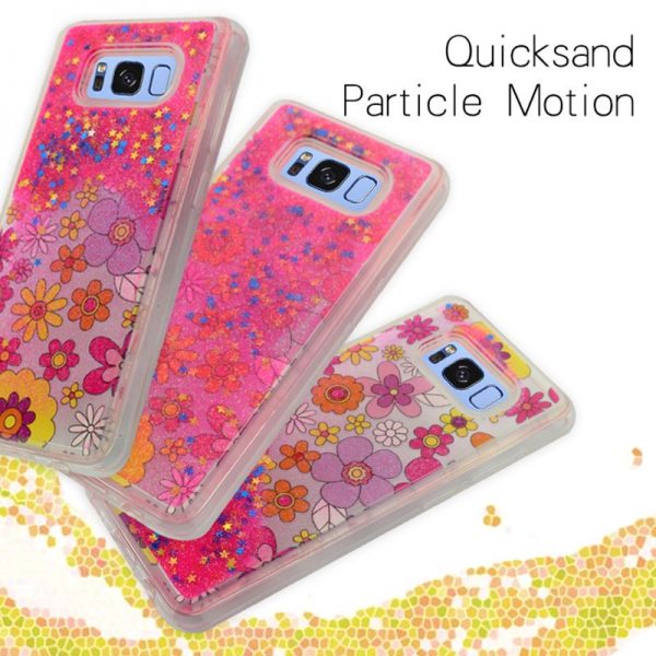 Zizo Liquid Glitter Star Case - Etui Samsung Galaxy S8 (Multiflowers)