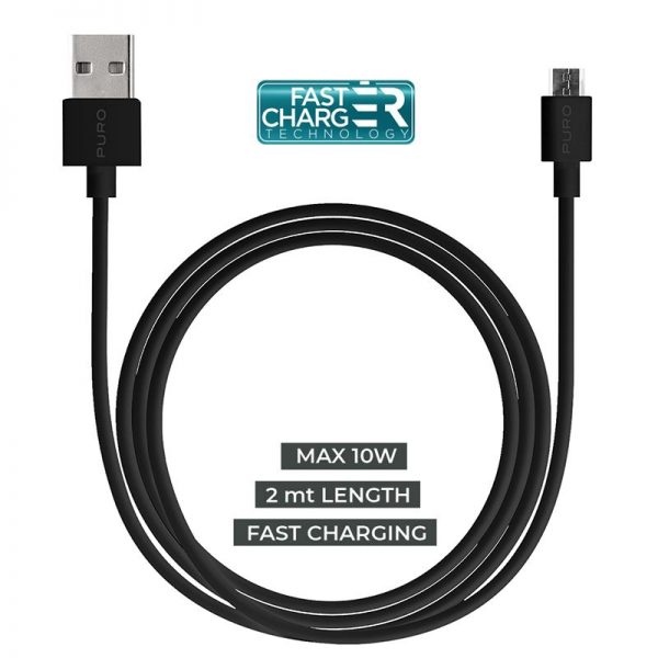 PURO Fast Charging Plain Cable - Kabel USB-A 2.0 do micro USB do ładowania i synchronizacji danych