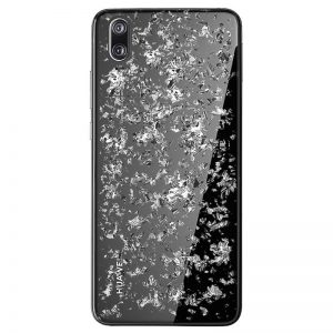 PURO Glam Ice Light Cover - Etui Huawei P20 z metalicznymi elementami srebra