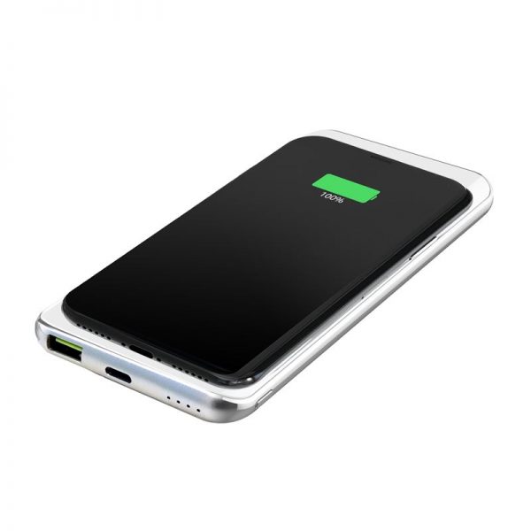 PURO Wireless Slim Power Bank - Power Bank 8000 mAh z ładowaniem indukcyjnym Qi do iPhone i Android