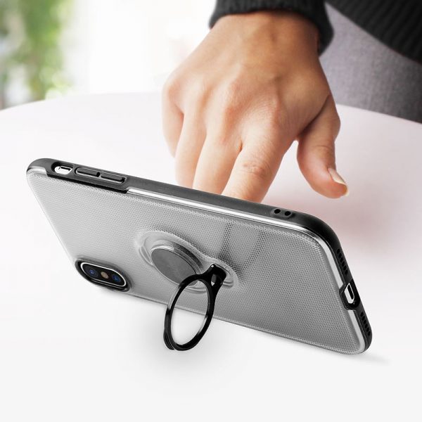 PURO Magnet Ring Cover - Etui iPhone Xs Max z magnetycznym uchwytem na palec (przezroczysty)