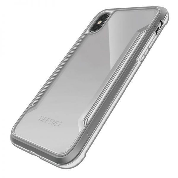 X-Doria Defense Shield - Etui aluminiowe iPhone Xs / X (Drop test 3m) (Silver/Clear)