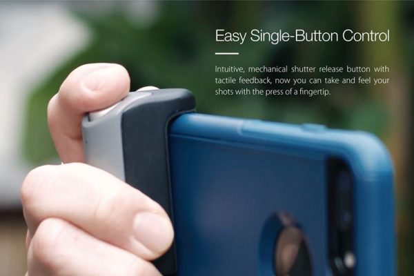 Just Mobile ShutterGrip - Uchwyt foto ze spustem migawki Bluetooth dla iOS/Android (Black)