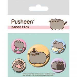 Pusheen - Zestaw 5 przypinek do ubrań lub plecaka (Pusheen Fancy)