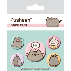 Pusheen - Zestaw 5 przypinek do ubrań lub plecaka (Pusheen says Hi)