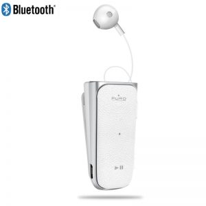 PURO Pod Rollup - Wysuwana słuchawka Bluetooth z klipsem (biały)