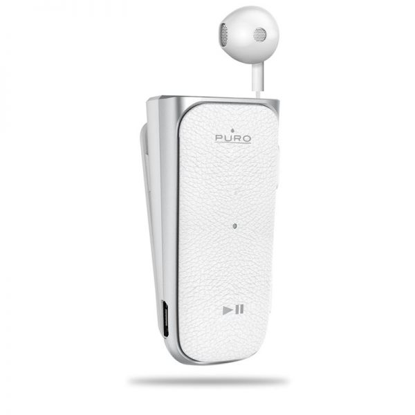 PURO Pod Rollup - Wysuwana słuchawka Bluetooth z klipsem (biały)
