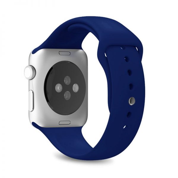 PURO ICON - Elastyczny pasek sportowy do Apple Watch 42 / 44 mm (S/M & M/L) (granatowy)