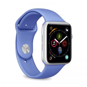 PURO ICON - Elastyczny pasek sportowy do Apple Watch 42 / 44 mm (S/M & M/L) (niebieski)