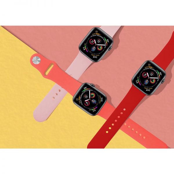 PURO ICON - Elastyczny pasek sportowy do Apple Watch 42 / 44 mm (S/M & M/L) (czerwony)