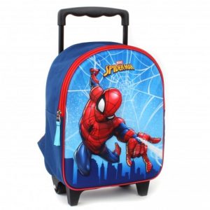 Spiderman - Plecak na kółkach 3D (niebieski)