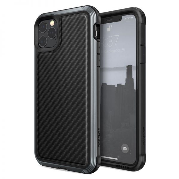 X-Doria Defense Lux - Etui aluminiowe iPhone 11 Pro Max (Drop test 3m) (Black Carbon Fiber)
