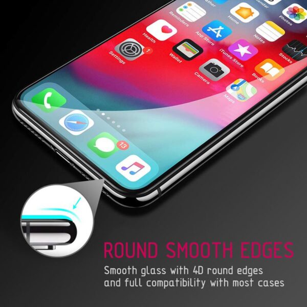 Crong Edge Glass 4D Full Glue - Szkło hartowane na cały ekran iPhone 8 / 7 (biała ramka)