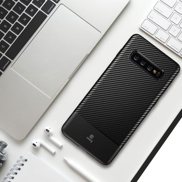 Crong Prestige Carbon Cover - Etui Samsung Galaxy S10 (czarny)