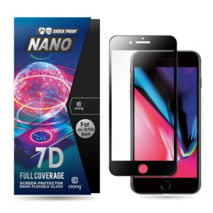 Crong 7D Nano Flexible Glass - Szkło hybrydowe 9H na cały ekran iPhone 8 Plus / 7 Plus (Black)