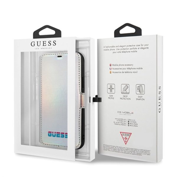 Guess Iridescent Booktype - Etui iPhone 11 Pro (Silver)