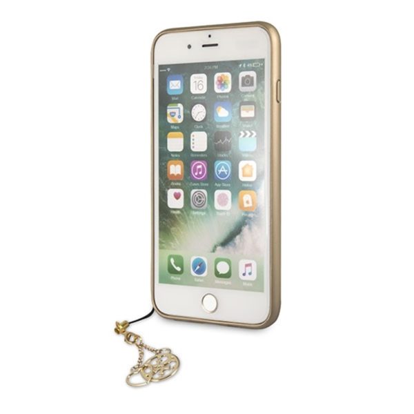 Guess 4G Charms Collection - Etui iPhone 8 Plus / 7 Plus z zawieszką (brązowy)