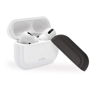 PURO ICON Case - Etui Airpods Pro z dodatkową osłonką (White + White Cap + Dark Grey Cap)