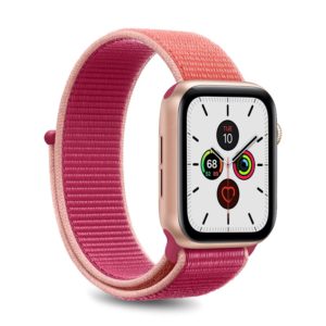 PURO Nylon - Pasek do Apple Watch 42 / 44 mm (Karalowy/Różowy)