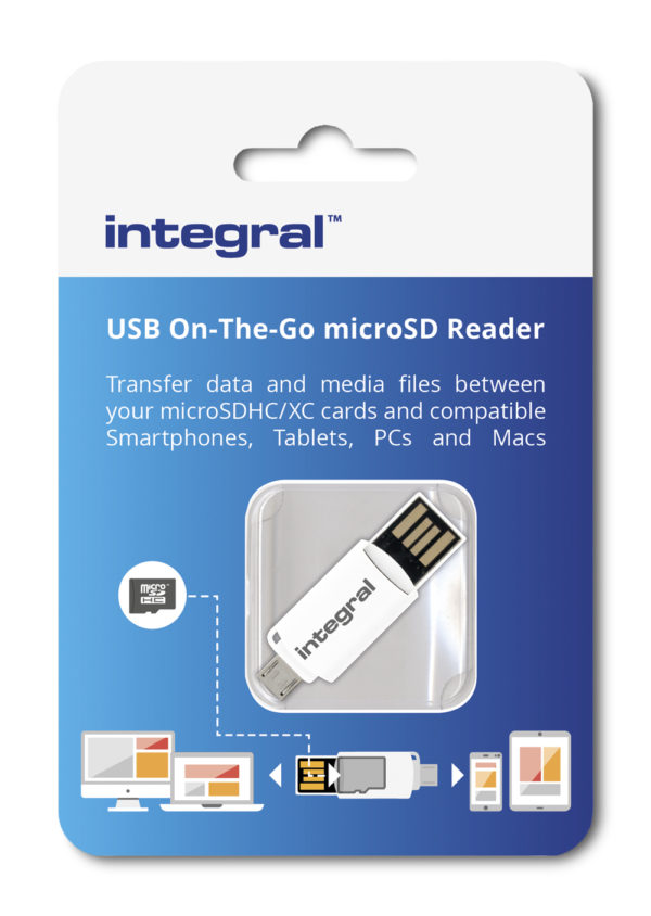 Integral USB 2.0 OTG (On-The-Go) microSDHC and microSDXC Card Reader - czytnik kart pamięci