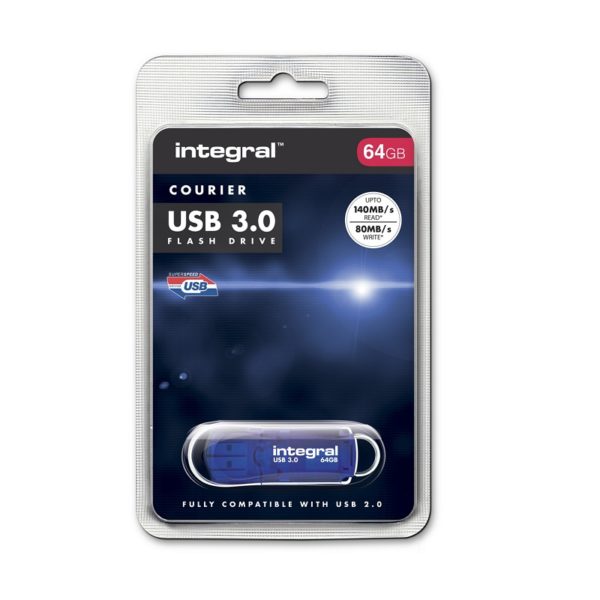 Integral Courier USB 3.0 Flash Drive - Pendrive USB 3.0 64 GB 140/90 MB/s