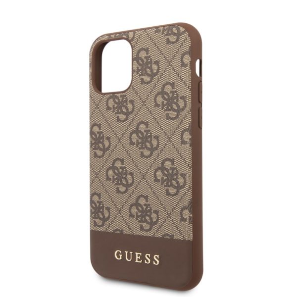 Guess 4G Bottom Stripe Collection - Etui iPhone 11 Pro (brązowy)