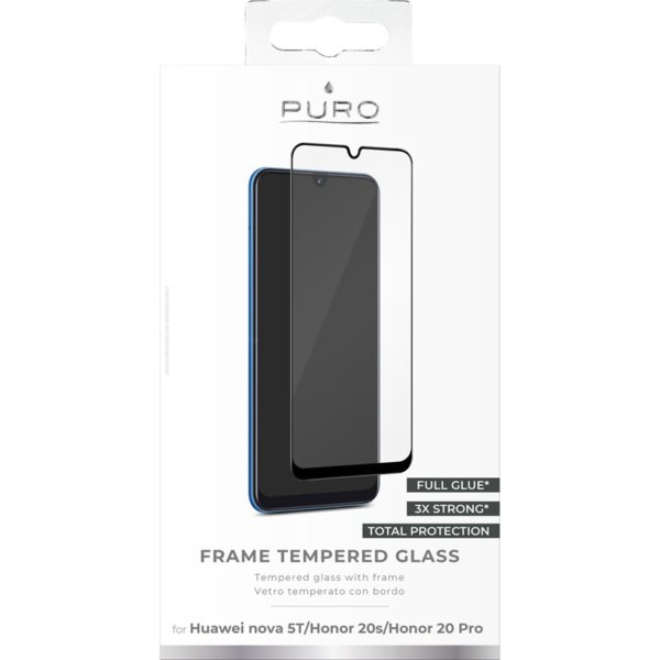PURO Frame Tempered Glass - Szkło ochronne hartowane na ekran Huawei Nova 5T